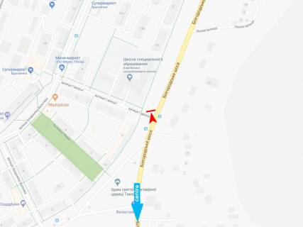 Билборд B в Харькове, 3х6  Академика Курчатова пр., 23 - Гаркуши Ильи ул., из центра схема
