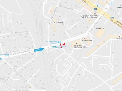Билборд B в Харькове, 3х6  Гольдбергівська (Першої Кінної Армії) вул., 13, з центру схема