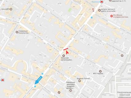 Ситилайт B в Харькове, 1,2х1,8  Сковороди (Пушкінська) ул., 64 схема