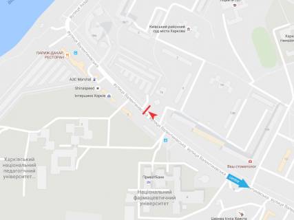 Білборд, Бігборд (Борд)  A у Харкові, 3х6  Валентинівська вул., 5, в центр схема