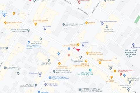 Ситилайт A в Харькове, 1,24х1,84  Ярослава Мудрого (Петровського) ул. - Алчевських (Артема) ул., 40/27 схема