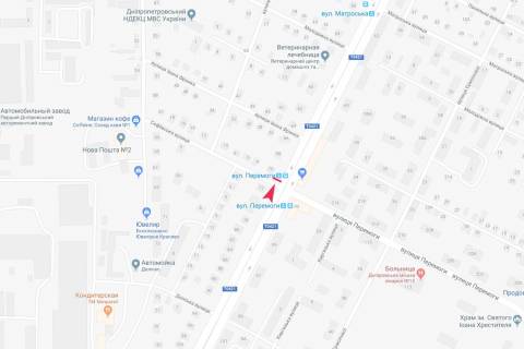 Билборд B в Днепр (Днепропетровск), 3х6  Богдана Хмельницкого просп., 70 - Софіївська вул.  схема