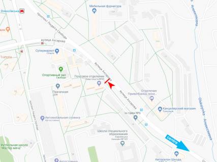 Білборд, Бігборд (Борд)  B у Харкові, 3х6  Ахсарова вул., 16, з центру схема