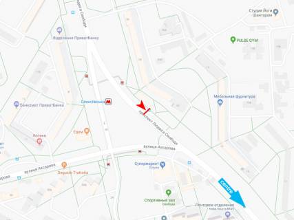 Сiтiлайт B у Харкові, 1,24х1,84  Людвига Свободы пр., 34 (остановка "с.м. "Олексеевская") схема