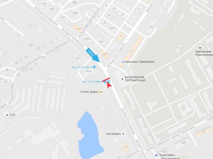 Ситилайт A в Харькове, 1,24х1,84  Клочковская ул. 259б  (остановка  ул. 23 августа  (2)) схема