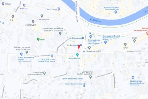 Билборд A в Харькове, 3х6  Воскресенская вул. - м-н Бугримової (Цирк) схема