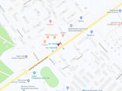 Ситилайт A в Харькове, 1,24х1,84  Полтавский шлях ул., 190 (Кашуби ул.. трамвай) схема