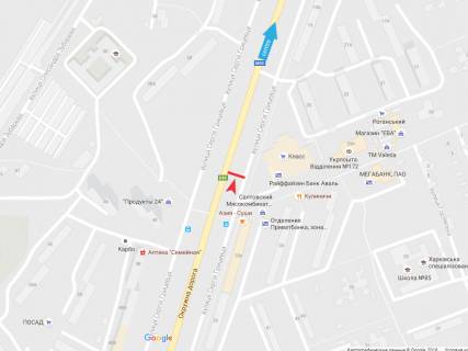 Білборд, Бігборд (Борд)  A у Харкові, 3х6  Грицевця вул. ,29-А ,в центр схема