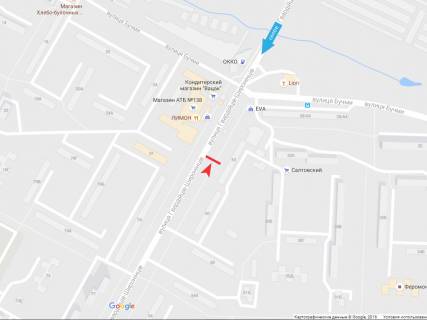 Билборд A в Харькове, 3х6  Гвардейцев Широнинцев ул. – Бучмы  ул., из центра схема