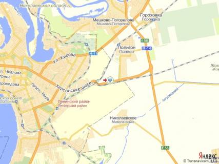 Билборд A в Николаеве, 6x3  Херсонское шоссе - выезд схема
