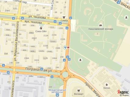 Билборд A в Николаеве, 6x3  просп. Богоявленский, 248а (напротив ZOO) схема