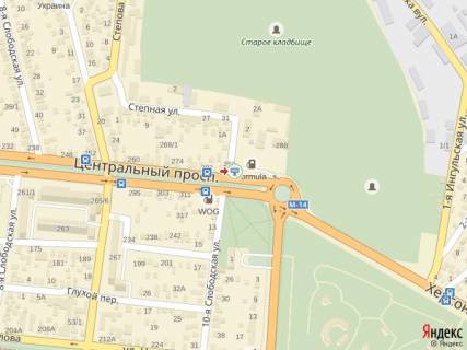 Билборд B в Николаеве, 6x3  просп. Центральный - ул. 10-я Слободская схема