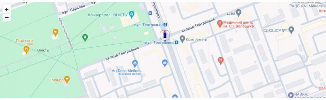 Нестандарт A в Николаеве просп. Богоявленский - ул. Театральная схема