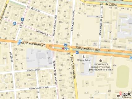 Билборд A в Николаеве, 6x3  ул. Пограничная, 35 - перед ул. Гражданская  схема