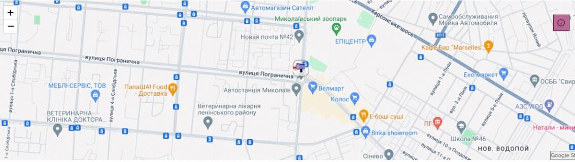 Билборд A в Николаеве просп. Богоявленский - кольцо Автовокзал схема