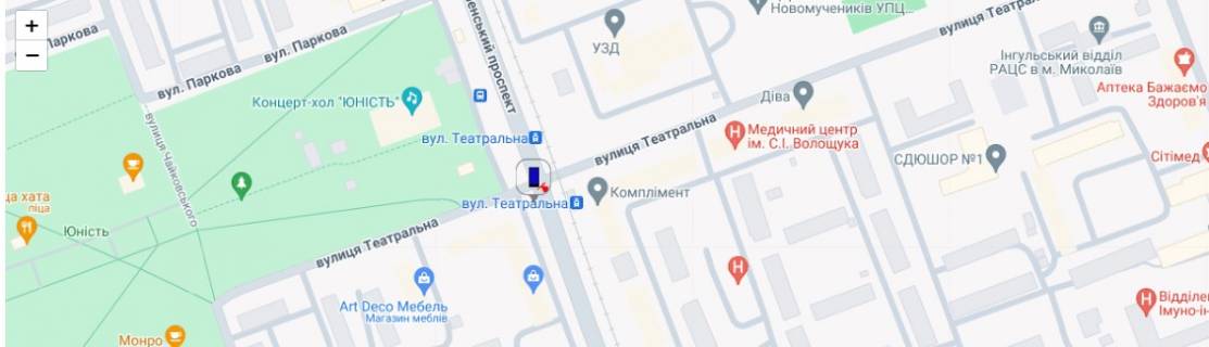Нестандарт B в Николаеве просп. Богоявленский - ул. Театральная схема