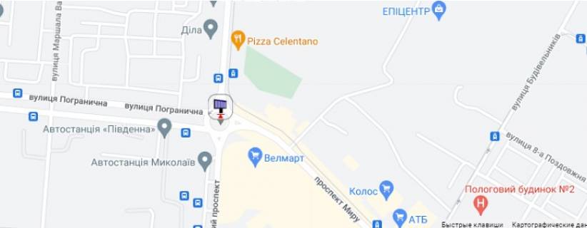 Билборд A в Николаеве просп. Богоявленский - кольцо Автовокзал схема