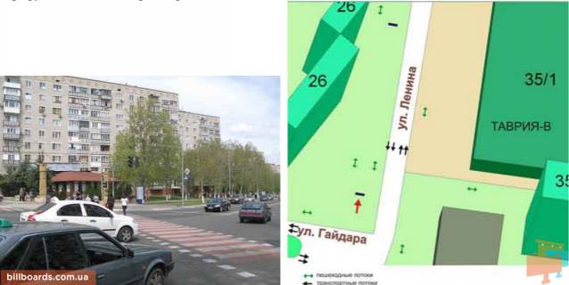 Ситилайт B в Черноморск (Ильичевск) перекрёсток ул. Ленина, ул. Гайдара, №035-В фото 1