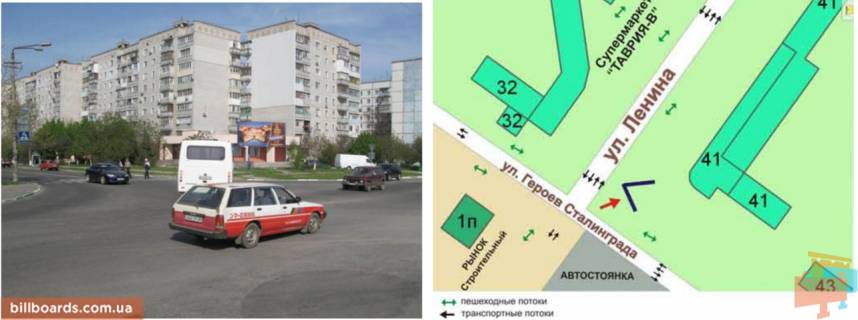 Билборд A в Черноморск (Ильичевск) перекрёсток ул.Ленина, ул.Героев Сталинграда, №10-А фото 1