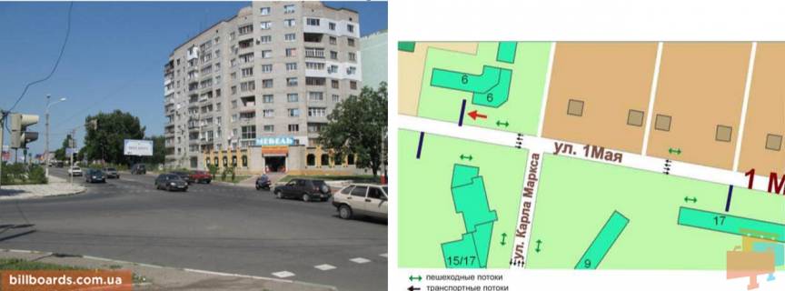 Билборд A в Черноморск (Ильичевск) перекрёсток ул.Карла Маркса и ул.1Мая, №16-А фото 1