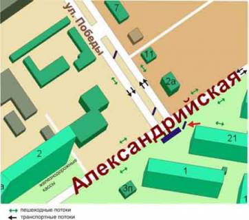 Ситилайт B в Черноморск (Ильичевск) перекрёсток ул.Данченко, ул.Победы, №005-В схема
