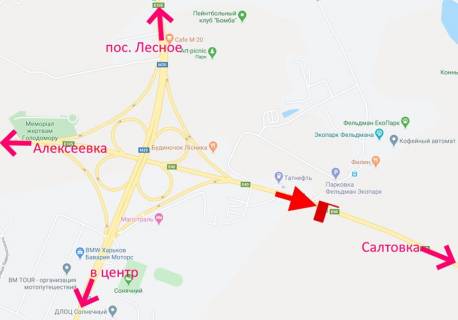 Билборд B в Харькове Лозовеньківський пр-т-Фельдман-екопарк-прапорець №1- у бік Салтівки схема