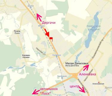Билборд B в Малій Данилівці, 3х6  Траса Харків-Дергачі-Мала Данилівка-котеджне сел. "Поле чудес"- у бік Харкова-низ-етажерка №1 схема