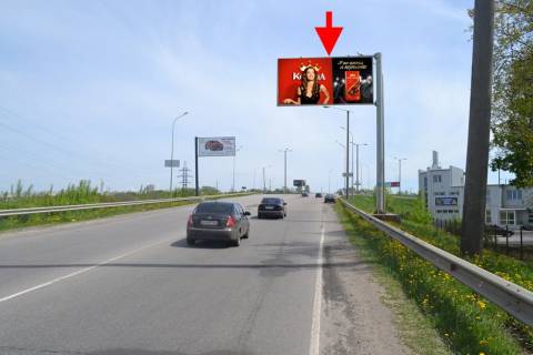 Білборд, Бігборд (Борд)  A у Харкові, 3х6  Клочківська - розв'язка з кільцевою-прапорець №3-в центр Фото 1
