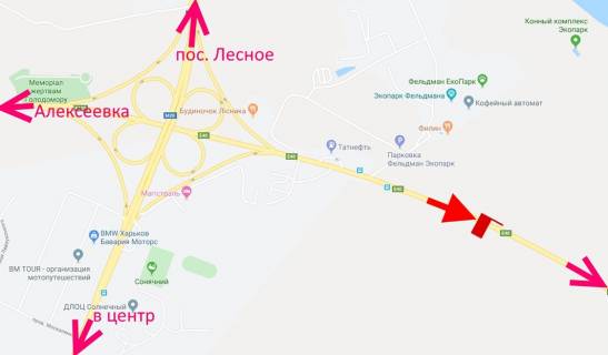 Билборд B в трасах Харкова, 3х6  Лозовеньківський пр-т-Фельдман-екопарк-прапорець №11- у бік Салтівки схема