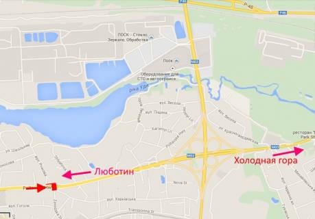 Билборд B в Песочине, 3х6  Полтавський шлях-вул. Річкова- в центр схема