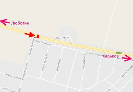 Billboard A in Korotich Trasa Kiiv-Harkiv-Dovzans'kij-sel. Korotic-st. Kiivs'ka u bik Harkova scheme