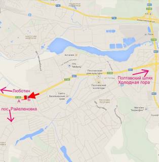 Билборд B в Песочине, 3х6  Естакада-сел.Пісочин-прапорець №3-виїзд із міста схема