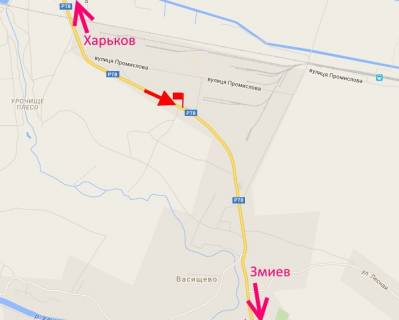 Билборд B в Харькове сел. Васищеве- в р-ні вул Промислова-біля АЗС Сіті Груп-(у бік Змієва) схема