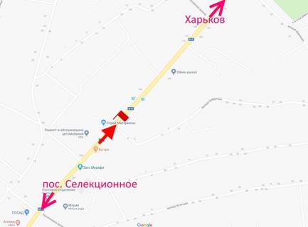 Билборд B в Мерефе Мерефа-вул. Дніпровська-вул. Кобзаря-прапорець №2-у бік Харкова схема