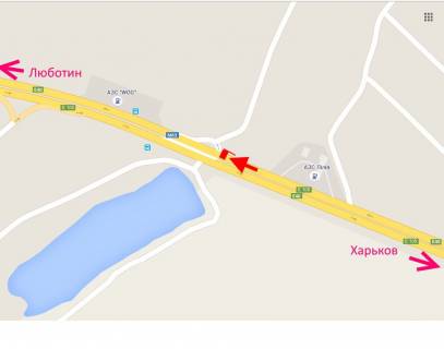 Billboard A in Korotich Trasa Kiiv-Harkiv-Dovzans'kij bila AZS WOG-sel. Korotic - u bik Lubotina scheme