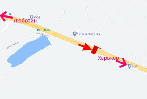 Billboard B in Korotich Trasa Kiiv-Harkiv-466 km - sel. Pisocin-3-bila AZS SHELL-u bik Harkova scheme