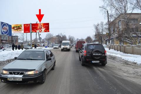 Билборд B в Мерефе, 3х6  Мерефа-вул. Дніпровська-біля маркету АТБ-правий - у бік Харкова фото 1
