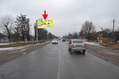 Билборд B в Мерефе, 3х6  Мерефа-вул. Дніпровська-пер.Яковлівський-прапорець №1-у бік Харкова фото 1