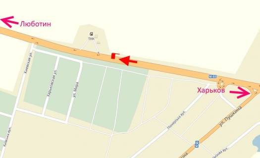Billboard A in Korotich Trasa Kiiv-Harkiv-Dovzans'kij bila AZS AVIA-sel. Korotic - u bik Lubotina scheme