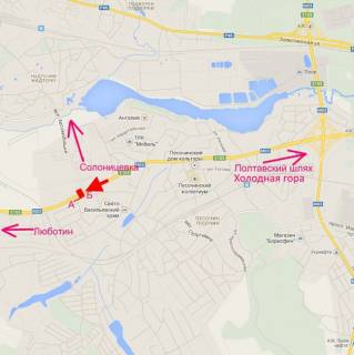 Билборд B в Песочине Полтавський шлях-Пісочин-вул. Автомобільна-прапорець №3-з центру схема