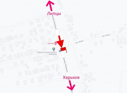 Билборд B в Русских Тишках сел. Російські Тишки-котеджне селище Удачіно-у бік Харкова схема