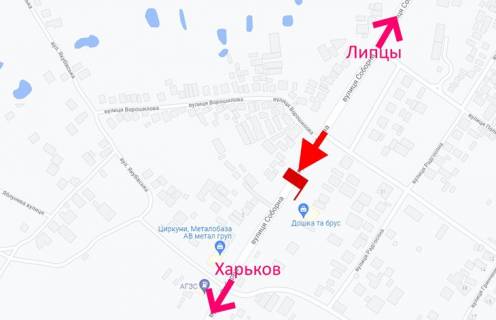 Білборд, Бігборд (Борд)  B у Циркунях сел. Циркуни-вул. Соборна у бік Харкова схема