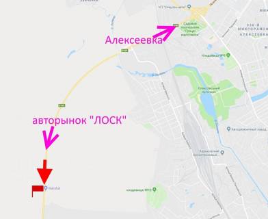 Билборд A на трассах Харьковской области, 3х6  Кільцева дорога-478 км біля АЗС "Маршалл" - прапорець №2-у бік авторинку "ЛОСК" схема