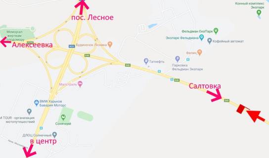 Билборд A в трасах Харкова, 3х6  Лозовеньківський пр-т-Фельдман-екопарк-прапорець №15- у бік Олексіївки схема