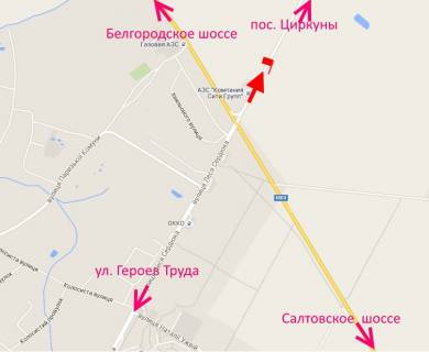 Билборд A на трассах Харьковской области, 3х6  вул. Леся Сердюка -Кільцева дорога-прапорець №2-виїзд із міста схема