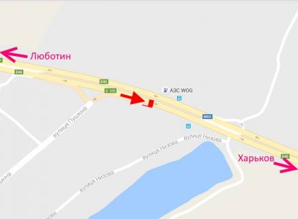 Billboard A in Korotich Trasa Kiiv-Harkiv-466 km-sel. Korotic-bila AZS WOG-u bik Harkova scheme