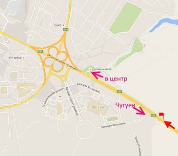 Билборд A в Харькове, 3х6  просп. Героїв Харкова (Московський) - Ростовська траса біля газової заправки-1-в центр схема