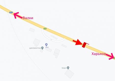 Billboard B in Kharkiv highway Trasa Kiiv-Harkiv-461 km-bila AZS OVIS u r-ni Lubotina -praporec' No1- u bik Harkova scheme