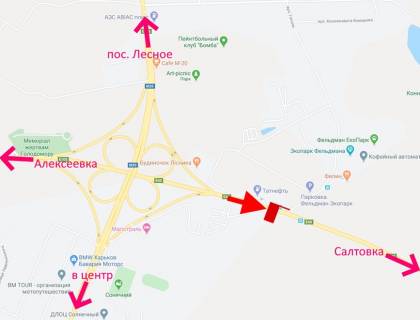 Билборд B в Харькове, 3х6  Лозовеньківський пр-т-поворот на Фельдман-екопарк- в бік Салтівки схема