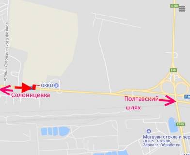 Билборд B в Харькове вул.Залютинська -біля АЗС ОККО-4-в центр схема